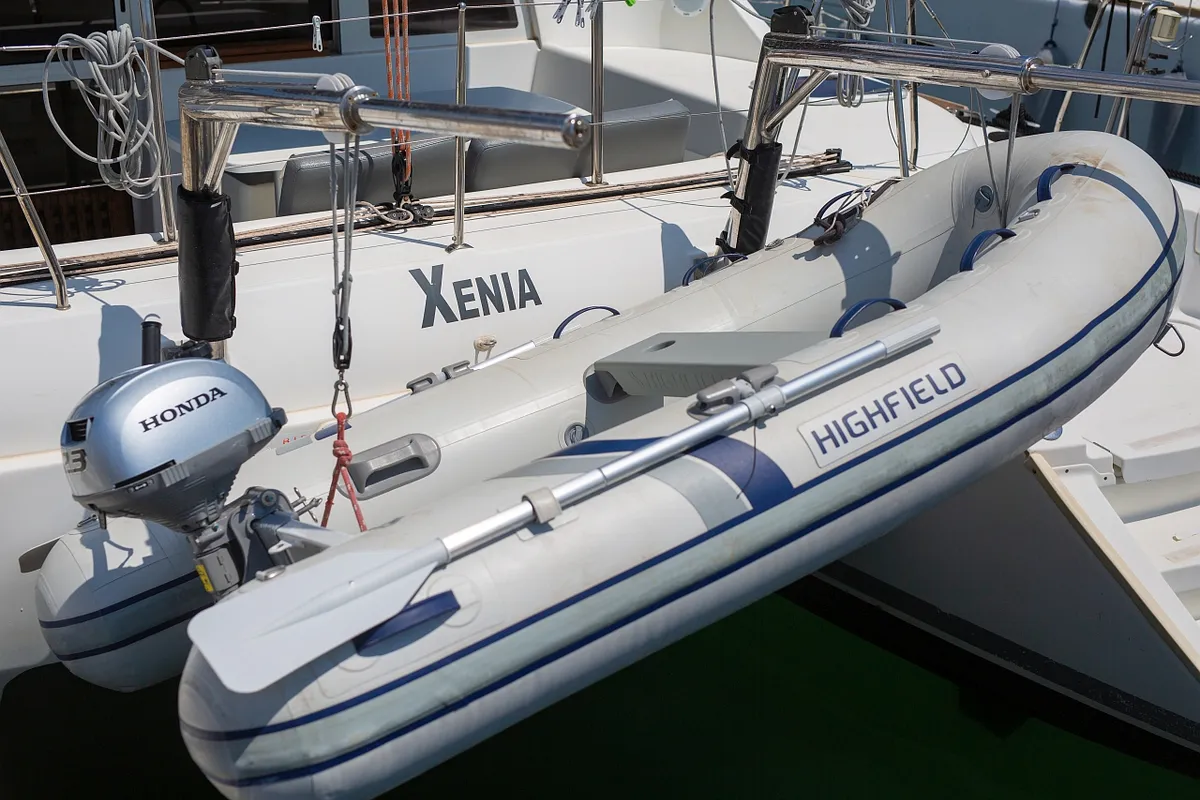 Xenia, a Lagoon 380 catamaran at Punat, Croatia
