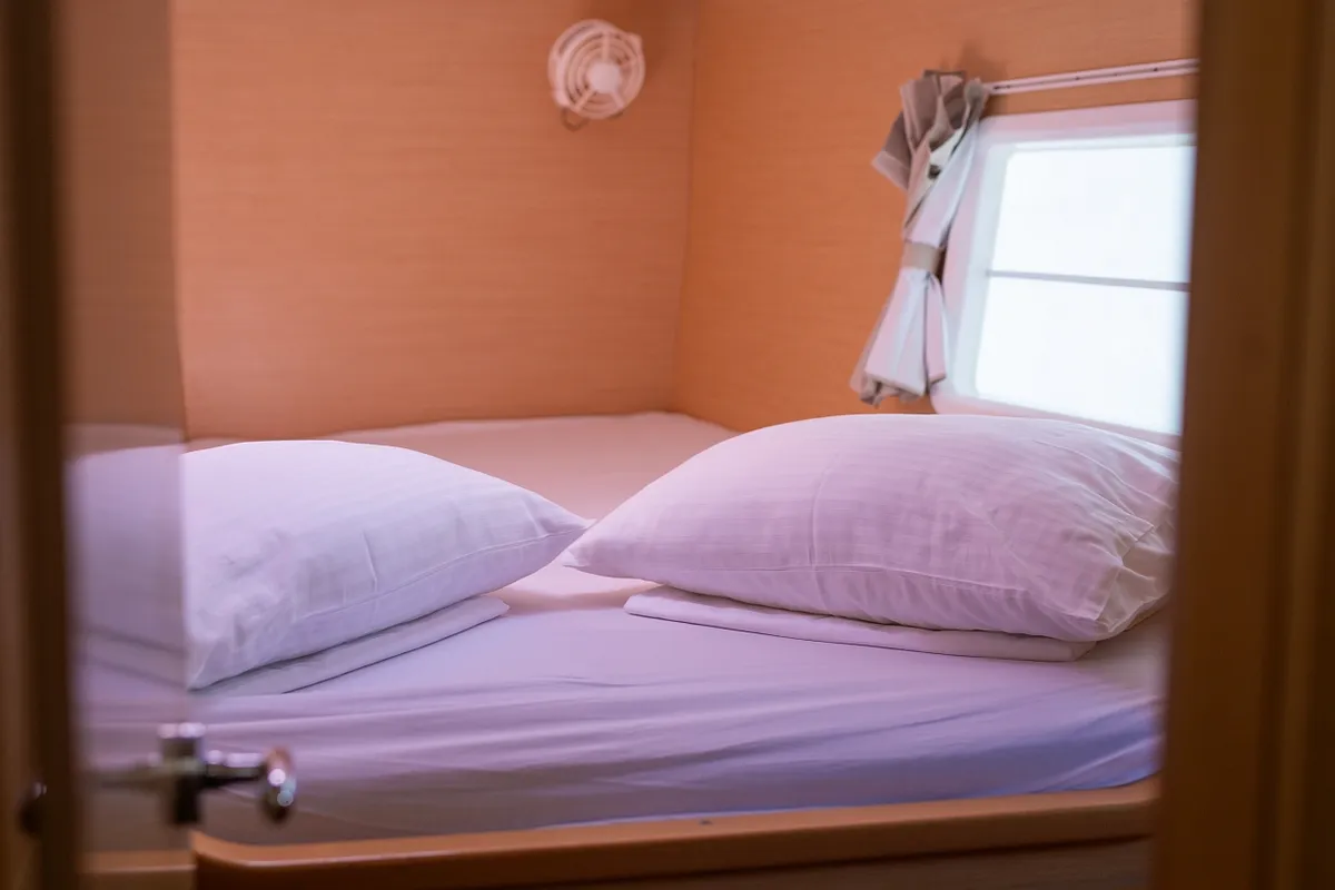 Cabin on Xenia, a Lagoon 380 catamaran at Punat, Croatia