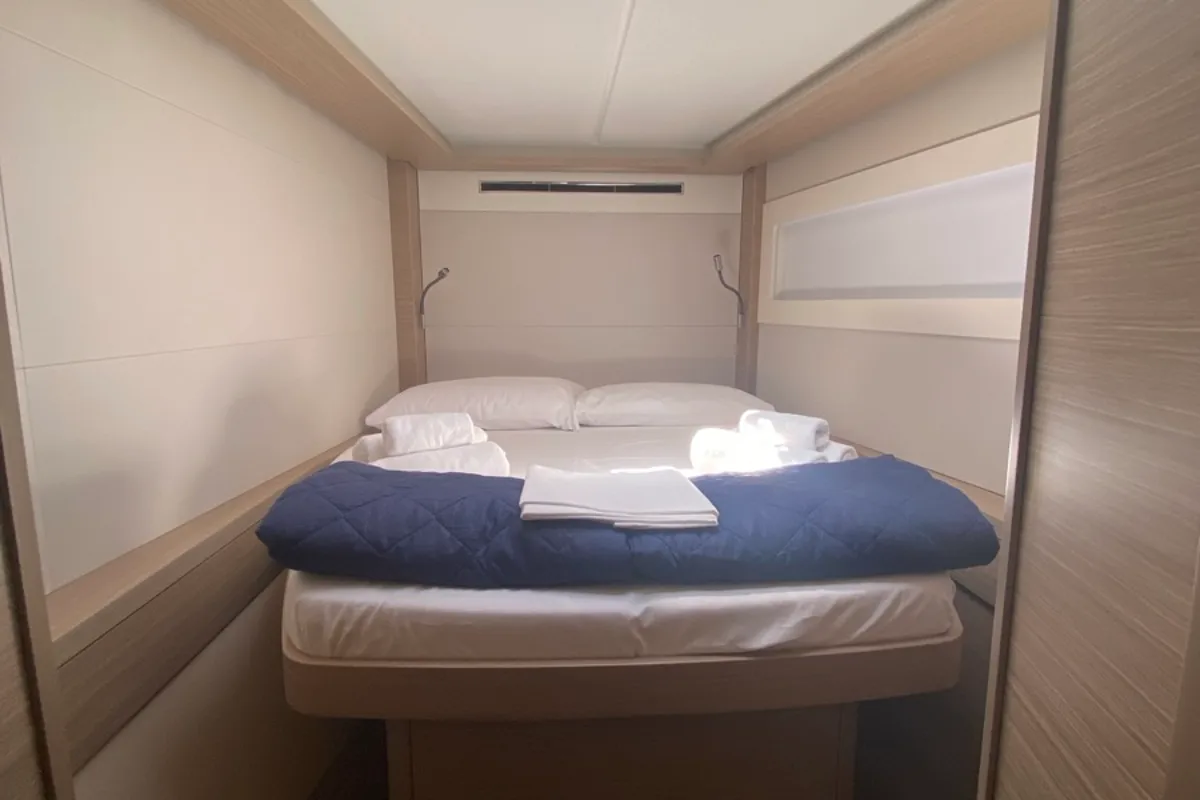 Cabin on Sestante, a Lagoon 46 catamaran at Tonnarella, Italy