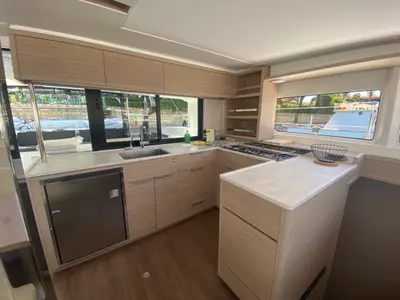 Galley of Sestante, a Lagoon 46 catamaran at Tonnarella, Italy