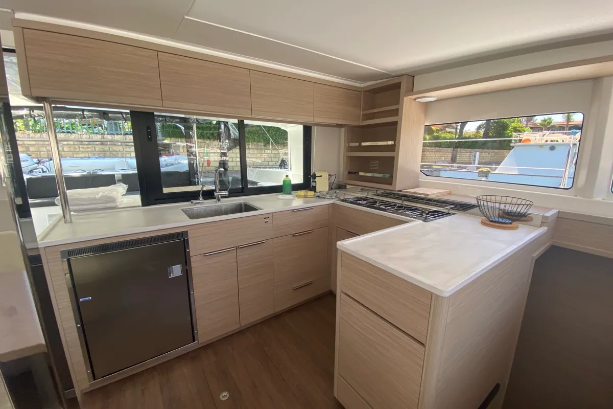 Galley of Sestante, a Lagoon 46 catamaran at Tonnarella, Italy