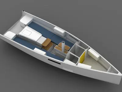 Floor plan of Dupin, a Seascape 27 sailboat at Šibenik, Croatia