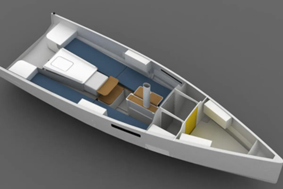 Floor plan of Dupin, a Seascape 27 sailboat at Šibenik, Croatia