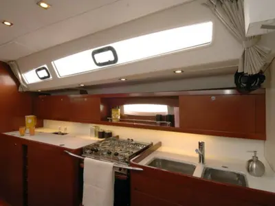 Galley of Flying Colours, a Beneteau Oceanis 50 Family sailboat at Sukošan, Croatia