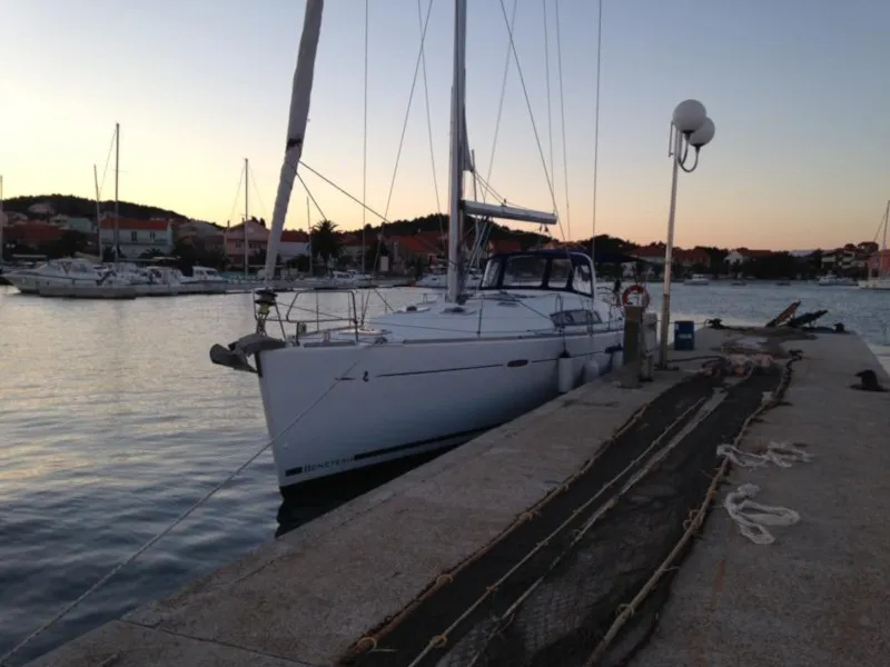 Exterior view of Flying Colours, a Beneteau Oceanis 50 Family sailboat at Sukošan, Croatia