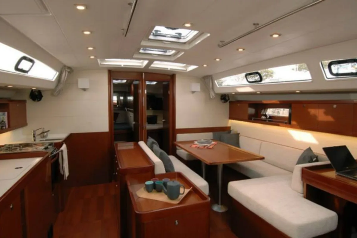 Salon of Flying Colours, a Beneteau Oceanis 50 Family sailboat at Sukošan, Croatia