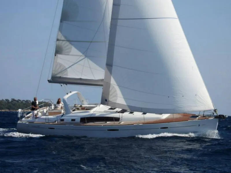 Exterior view of Flying Colours, a Beneteau Oceanis 50 Family sailboat at Sukošan, Croatia