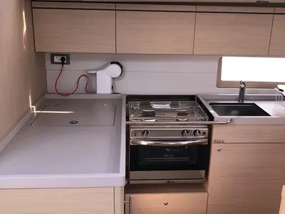 Galley of Le Grand, a Beneteau Oceanis 51.1 sailboat at es Jonquet, Spain