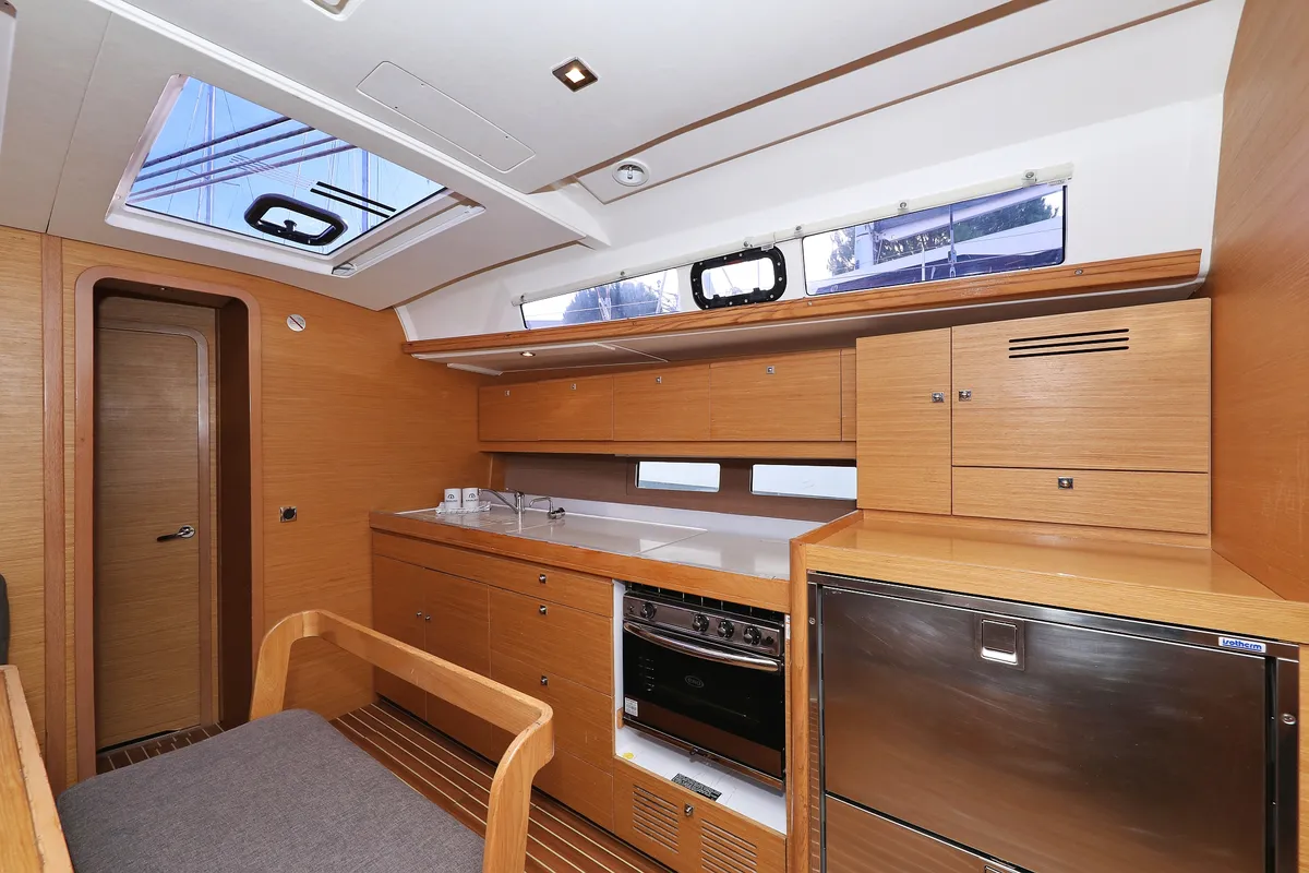 Galley of Carina, a Dufour 460 GL sailboat at Grad Trogir, Croatia