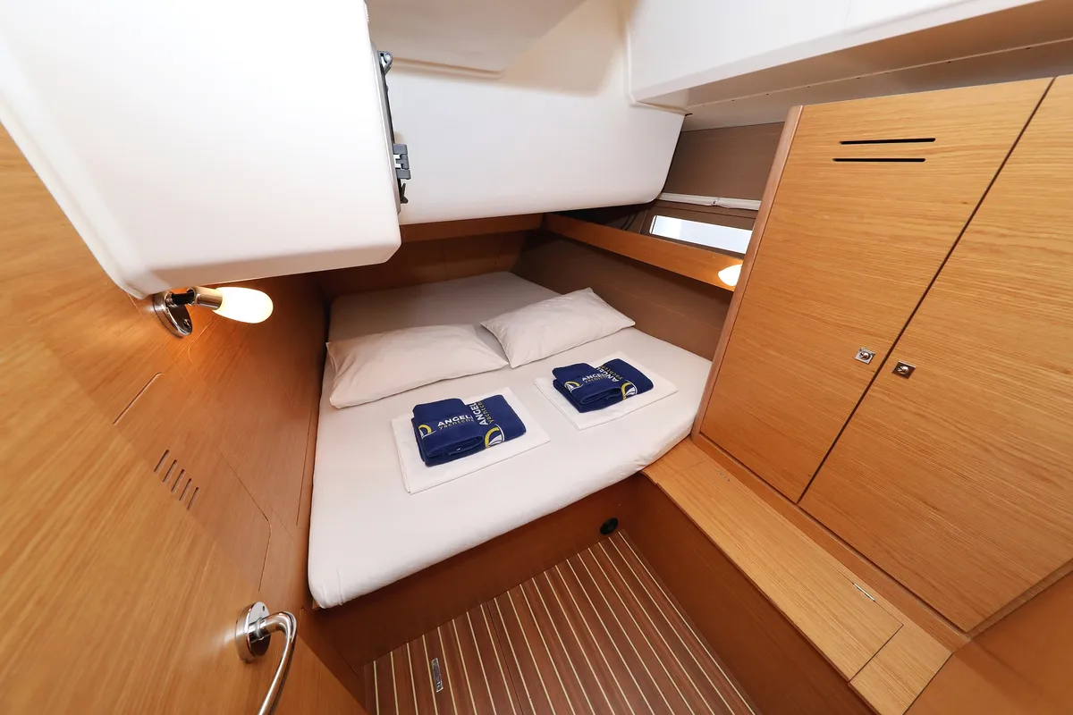 Cabin on Carina, a Dufour 460 GL sailboat at Grad Trogir, Croatia
