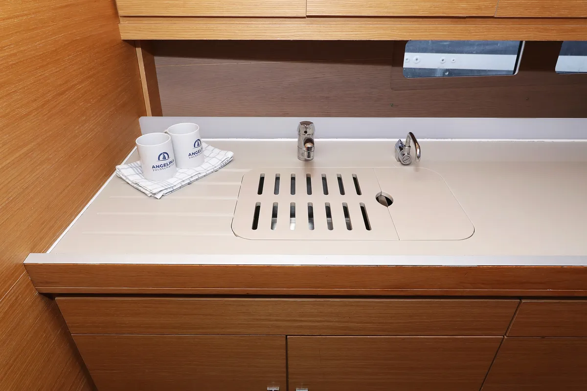 Galley of Carina, a Dufour 460 GL sailboat at Grad Trogir, Croatia