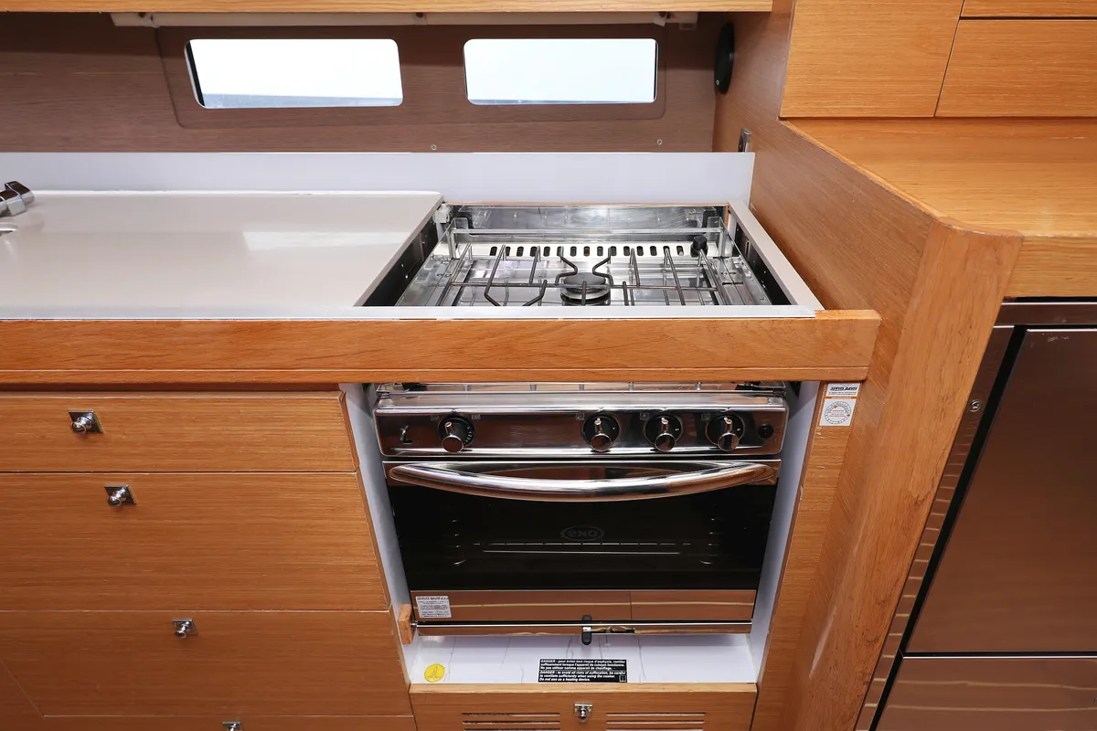 Galley of Carina, a Dufour 460 GL sailboat at Grad Trogir, Croatia