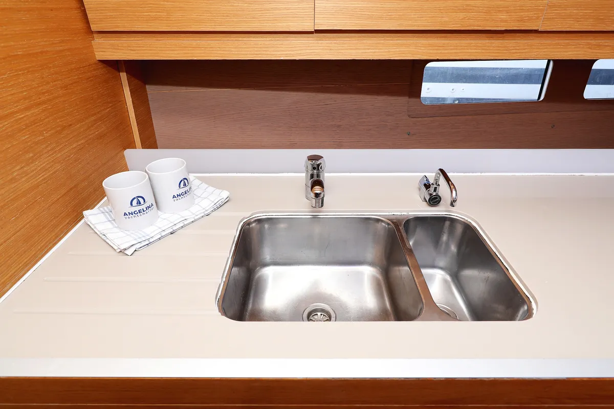 Galley of Carina, a Dufour 460 GL sailboat at Grad Trogir, Croatia