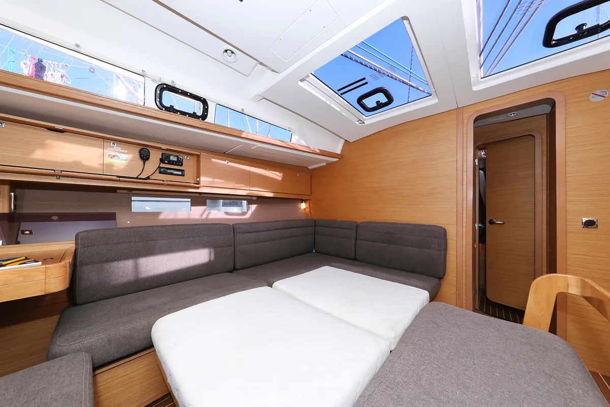 Salon of Carina, a Dufour 460 GL sailboat at Grad Trogir, Croatia