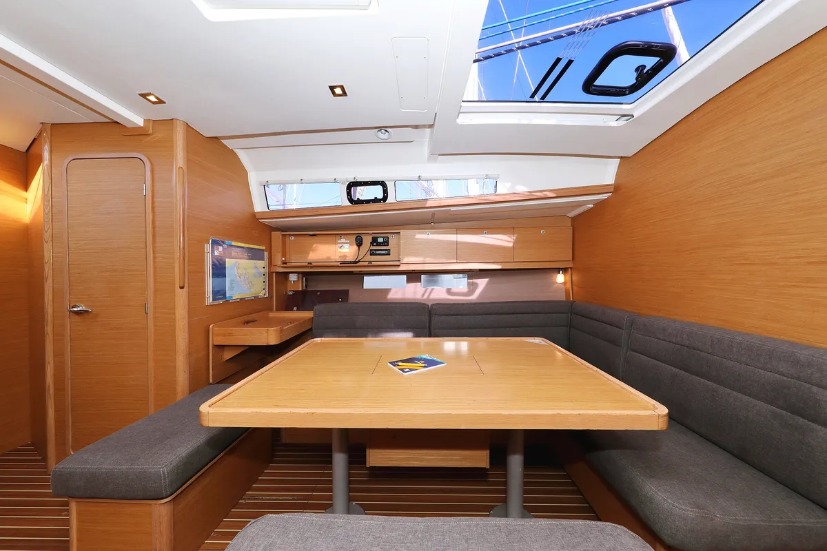 Salon of Carina, a Dufour 460 GL sailboat at Grad Trogir, Croatia