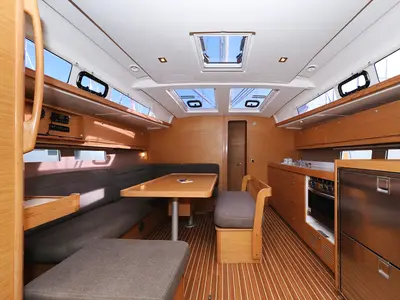 Salon of Carina, a Dufour 460 GL sailboat at Grad Trogir, Croatia