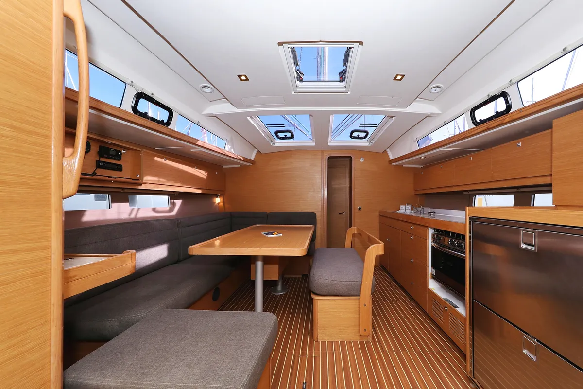 Salon of Carina, a Dufour 460 GL sailboat at Grad Trogir, Croatia