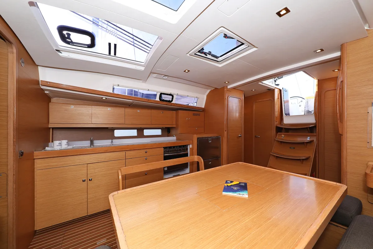 Salon of Carina, a Dufour 460 GL sailboat at Grad Trogir, Croatia