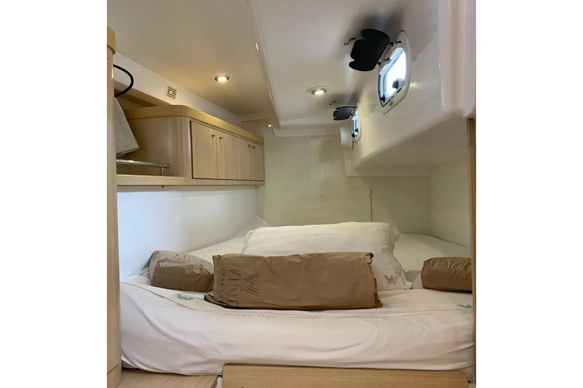Cabin on Nuestro, a Delta 41 sailboat at Paraty, Brazil