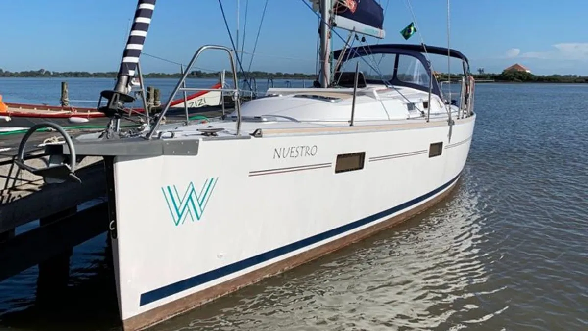 Exterior view of Nuestro, a Delta 41 sailboat at Paraty, Brazil
