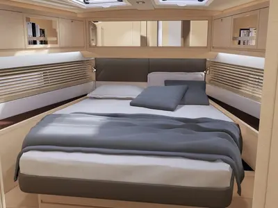 Cabin on Discovery, a Dufour 470 sailboat at Road Town, British Virgin Islands