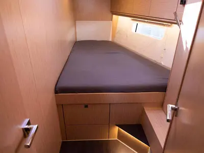 Cabin on Moonlark, a Bavaria C46 sailboat at Jezera, Croatia