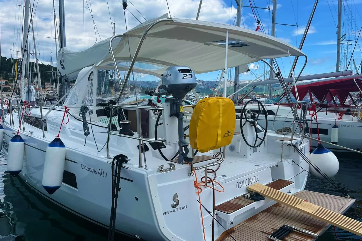 Exterior view of COSMIC DANCER, a Beneteau Oceanis 40.1 sailboat at Split, Croatia