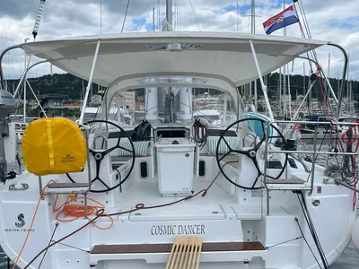 Cockpit of COSMIC DANCER, a Beneteau Oceanis 40.1 sailboat at Split, Croatia