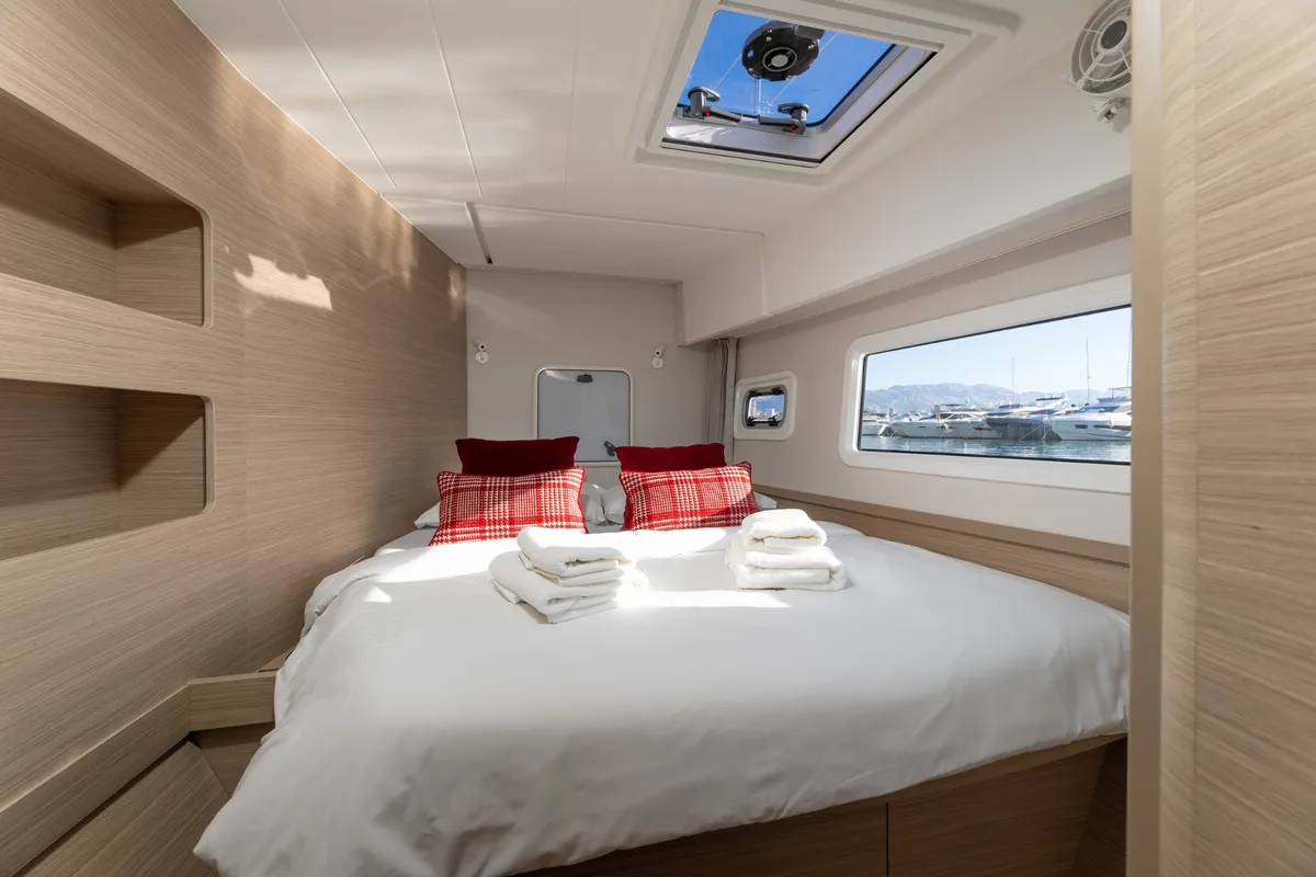 Cabin on SAX IV, a Lagoon 42 catamaran at Split, Croatia