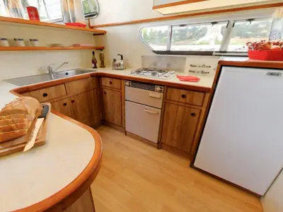 Galley of Classique - Budget 6, a Gulet Classique motorboat at Rheinsberg, Germany