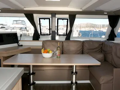 Salon of Leon, a Fountaine Pajot Lucia 40 catamaran at Općina Rogoznica, Croatia