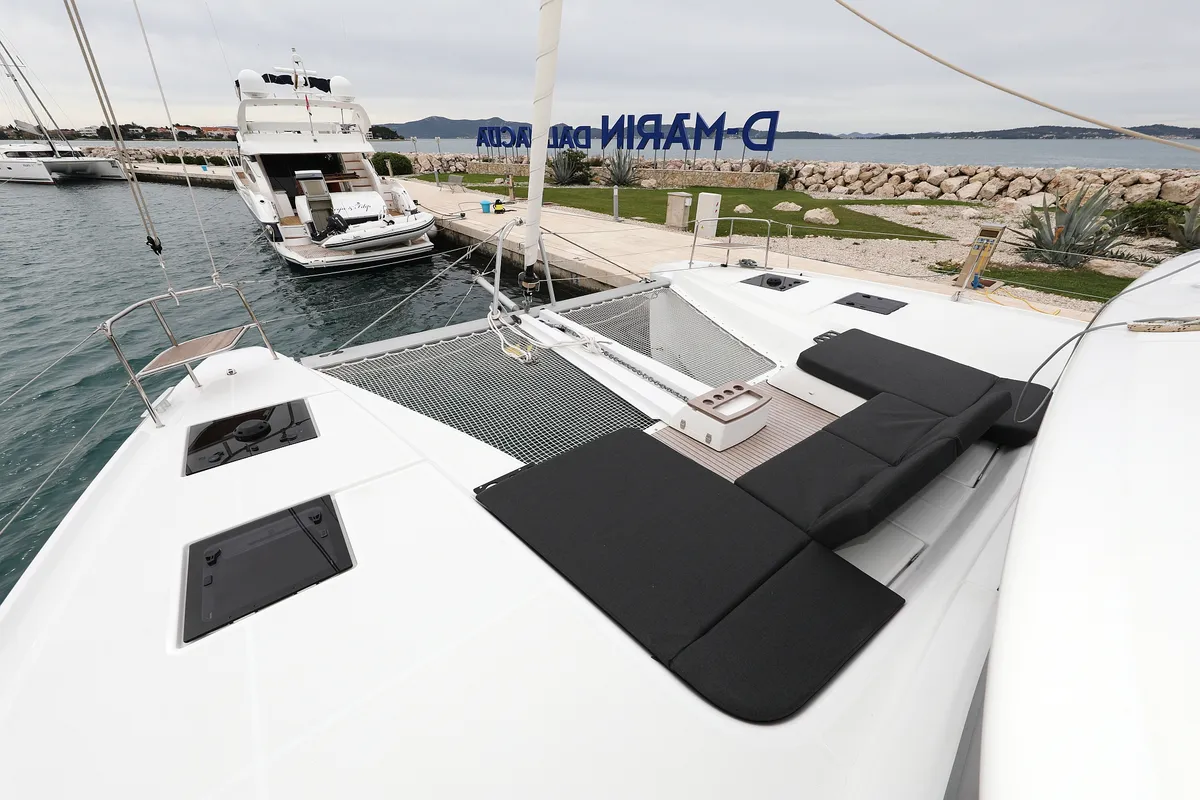 Deck of Hattori Hanzō, a Lagoon 51 catamaran at Općina Sukošan, Croatia