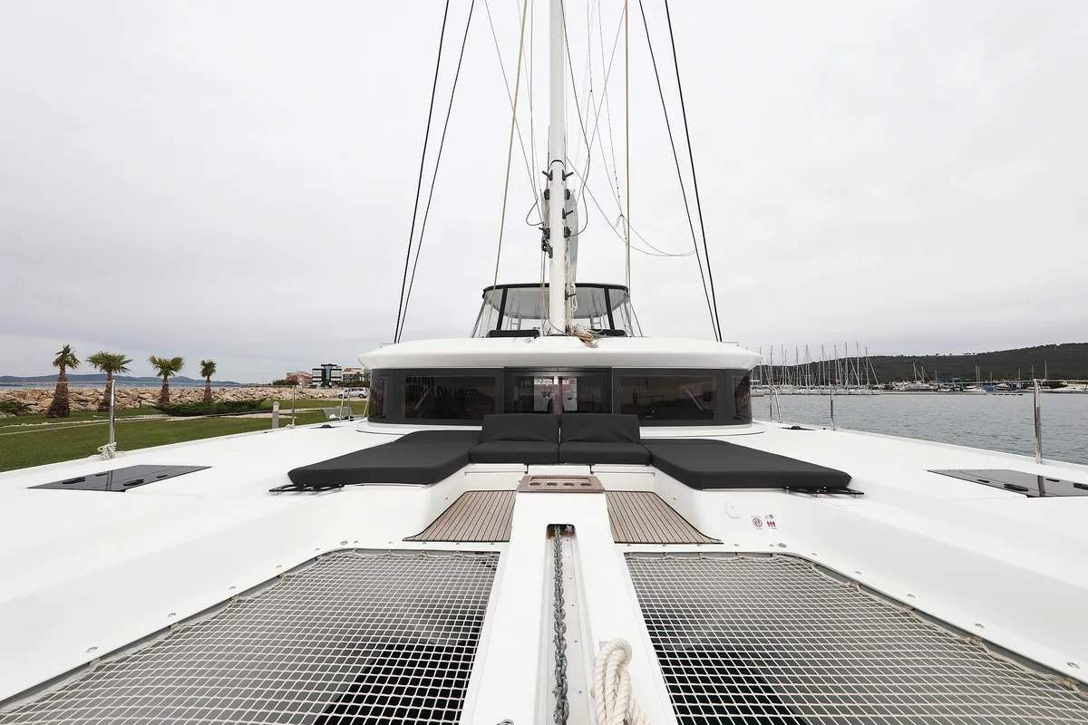 Deck of Hattori Hanzō, a Lagoon 51 catamaran at Općina Sukošan, Croatia