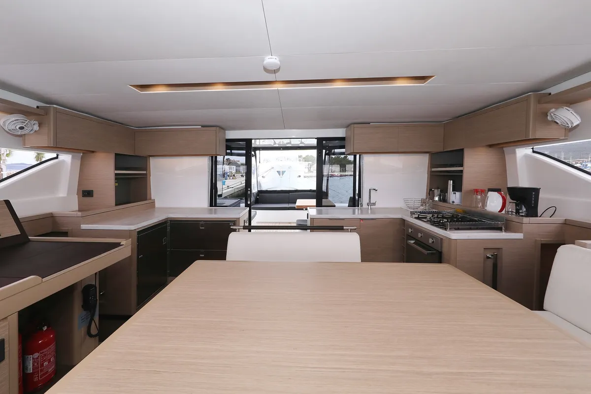 Galley of Hattori Hanzō, a Lagoon 51 catamaran at Općina Sukošan, Croatia
