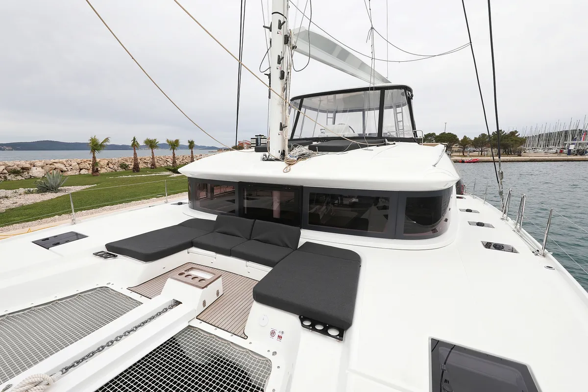 Exterior view of Hattori Hanzō, a Lagoon 51 catamaran at Općina Sukošan, Croatia