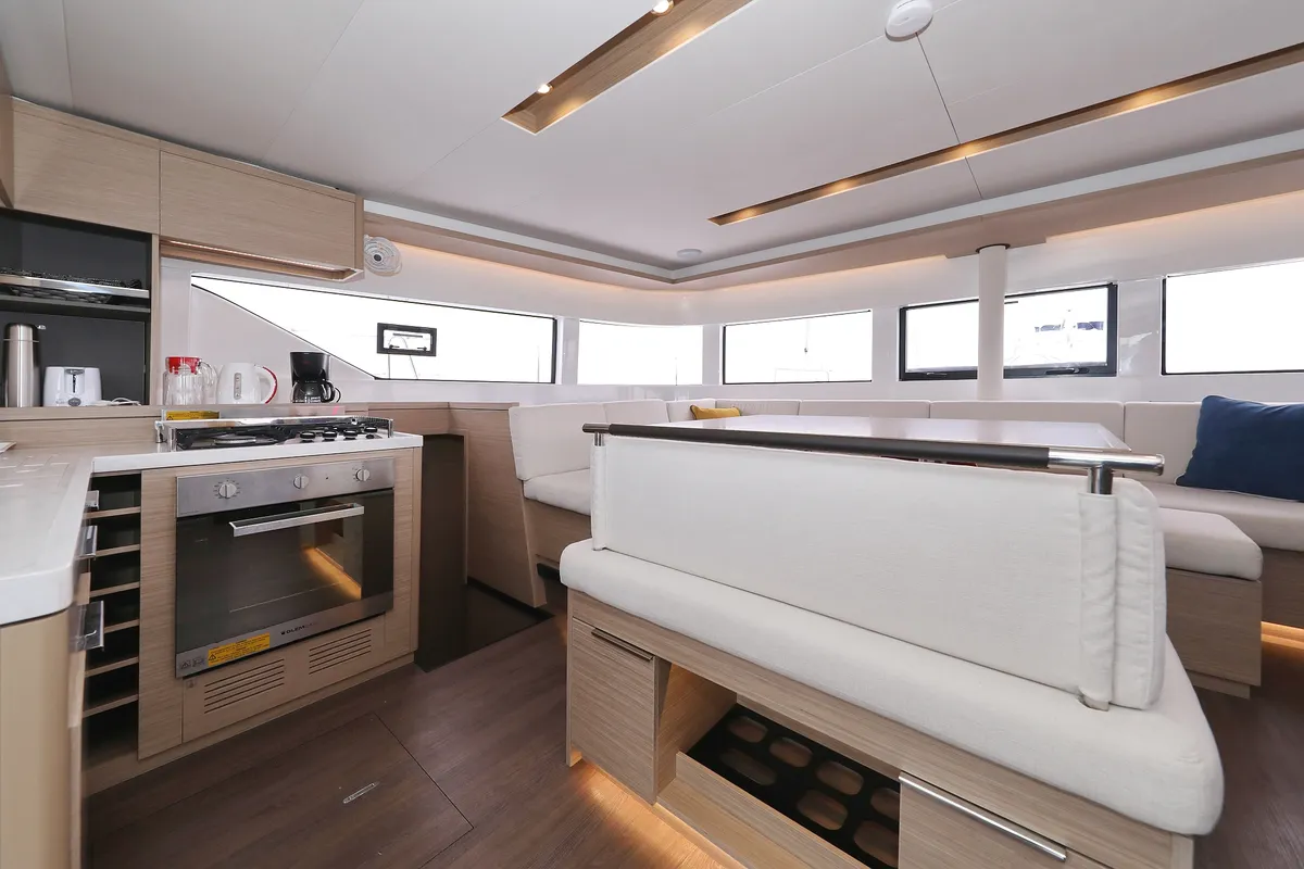 Galley of Hattori Hanzō, a Lagoon 51 catamaran at Općina Sukošan, Croatia