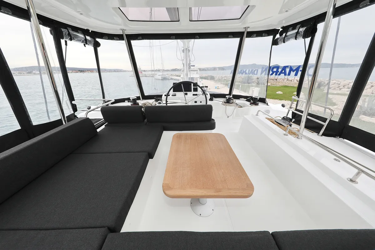Cockpit of Hattori Hanzō, a Lagoon 51 catamaran at Općina Sukošan, Croatia