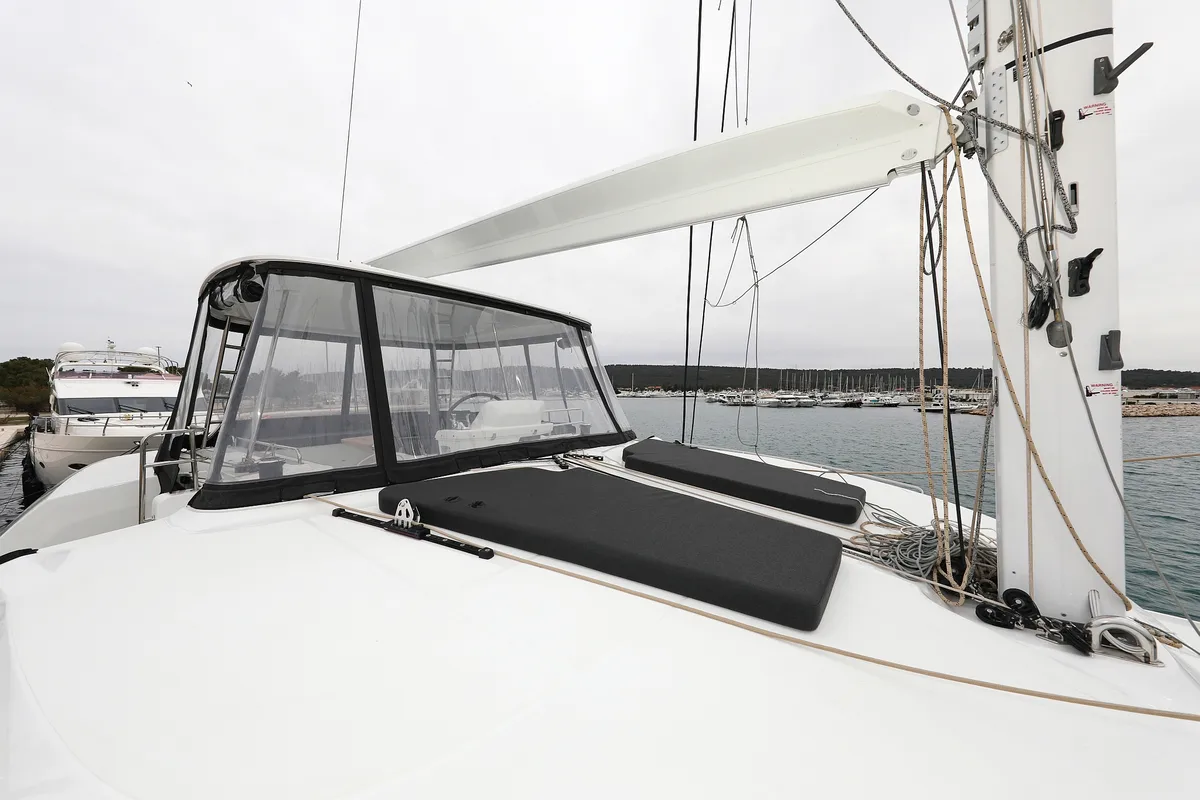 Deck of Hattori Hanzō, a Lagoon 51 catamaran at Općina Sukošan, Croatia