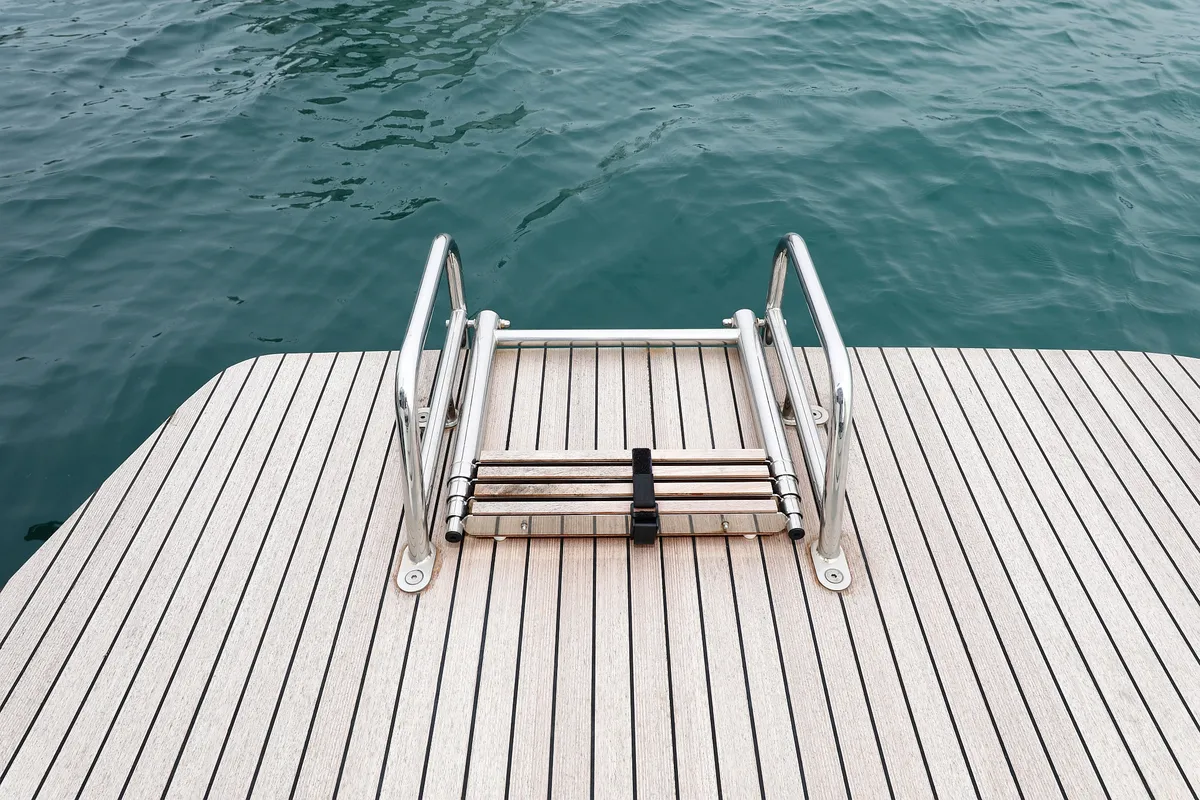 Deck of Hattori Hanzō, a Lagoon 51 catamaran at Općina Sukošan, Croatia