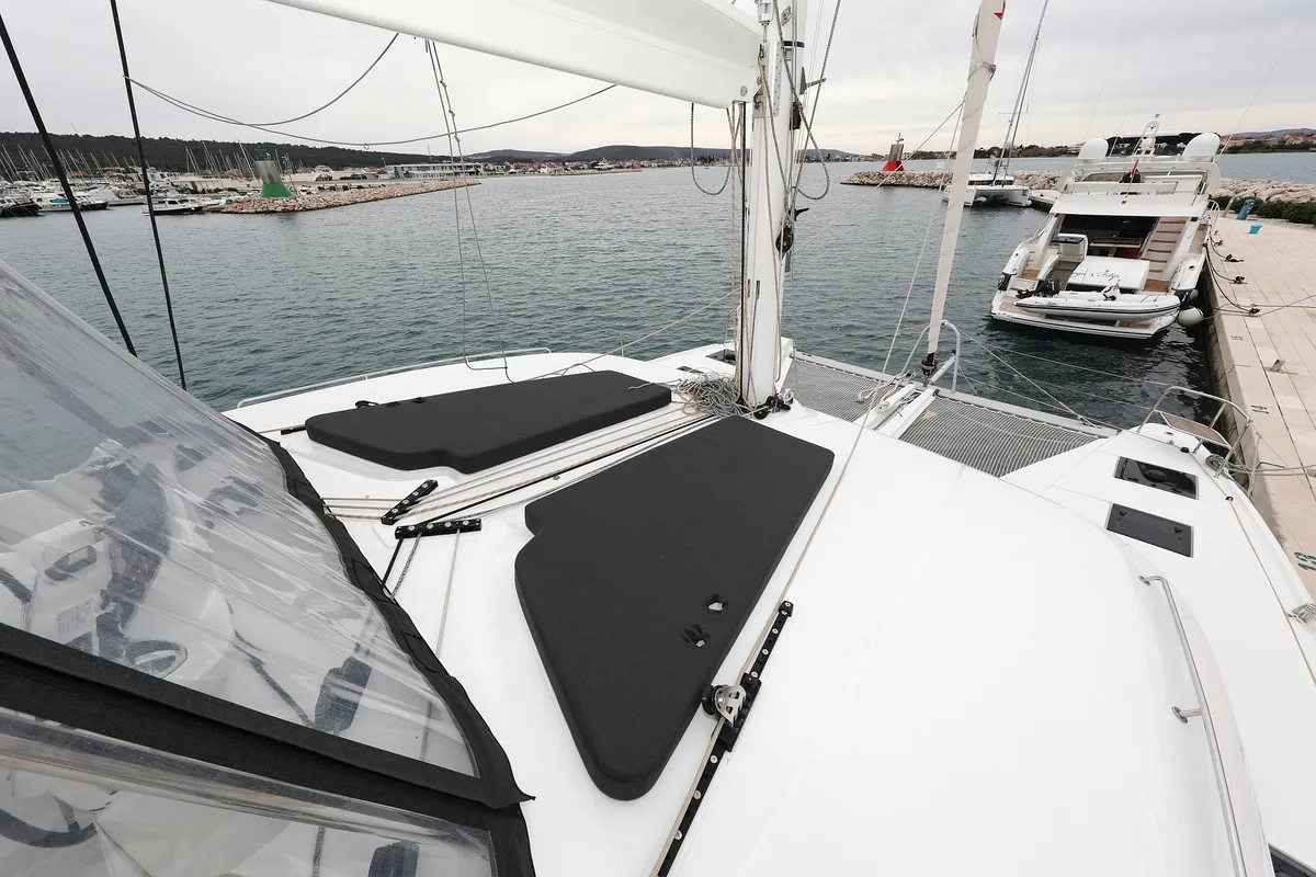 Deck of Hattori Hanzō, a Lagoon 51 catamaran at Općina Sukošan, Croatia