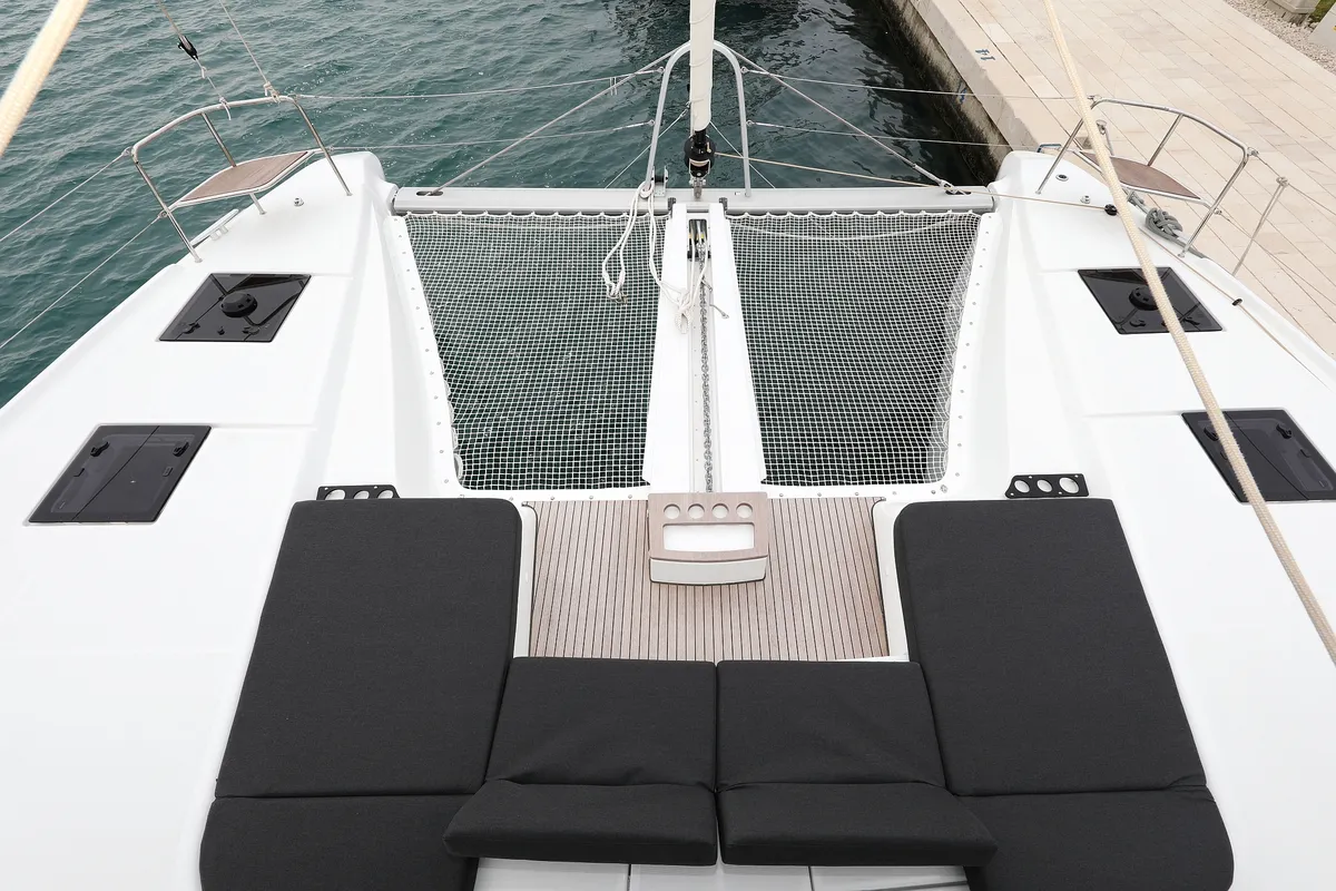 Deck of Hattori Hanzō, a Lagoon 51 catamaran at Općina Sukošan, Croatia