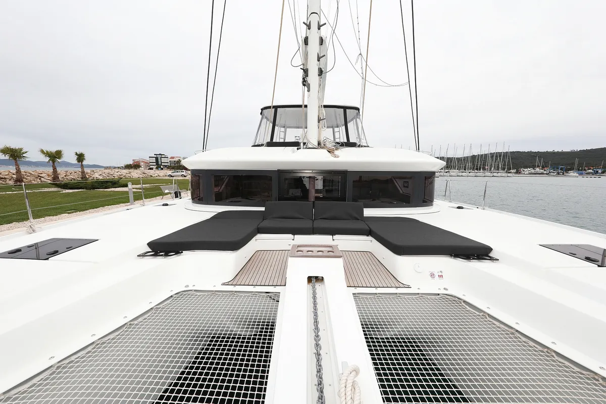 Exterior view of Hattori Hanzō, a Lagoon 51 catamaran at Općina Sukošan, Croatia