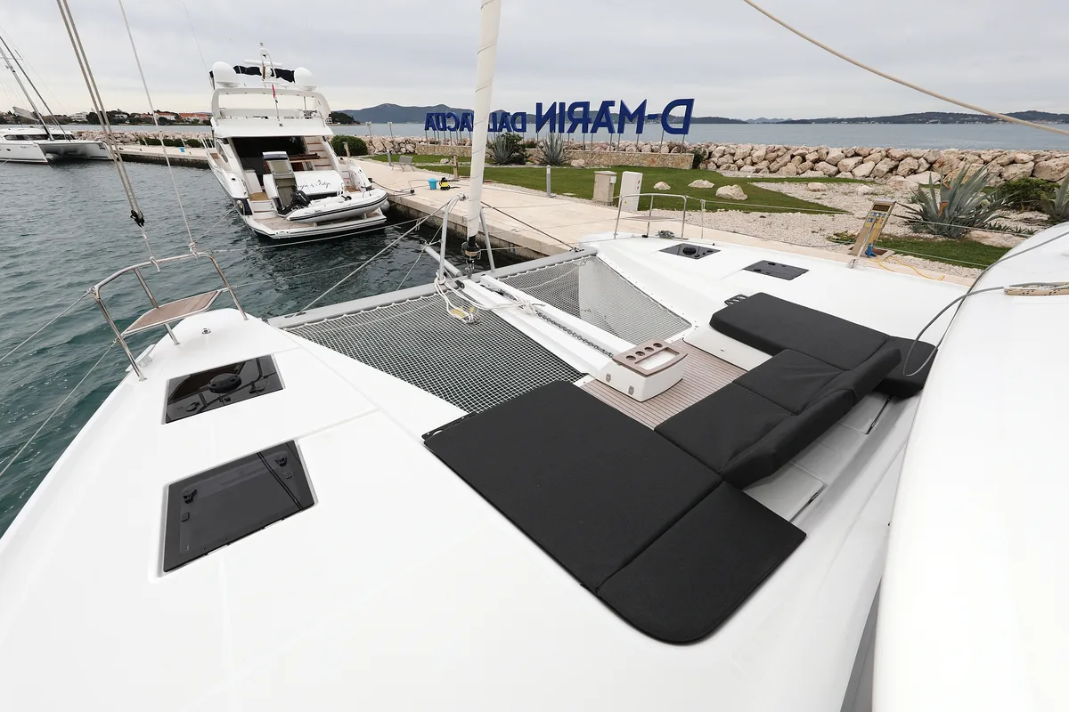 Deck of Hattori Hanzō, a Lagoon 51 catamaran at Općina Sukošan, Croatia