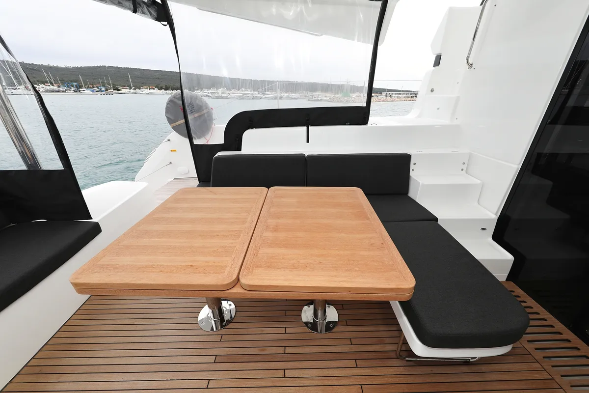 Deck of Hattori Hanzō, a Lagoon 51 catamaran at Općina Sukošan, Croatia