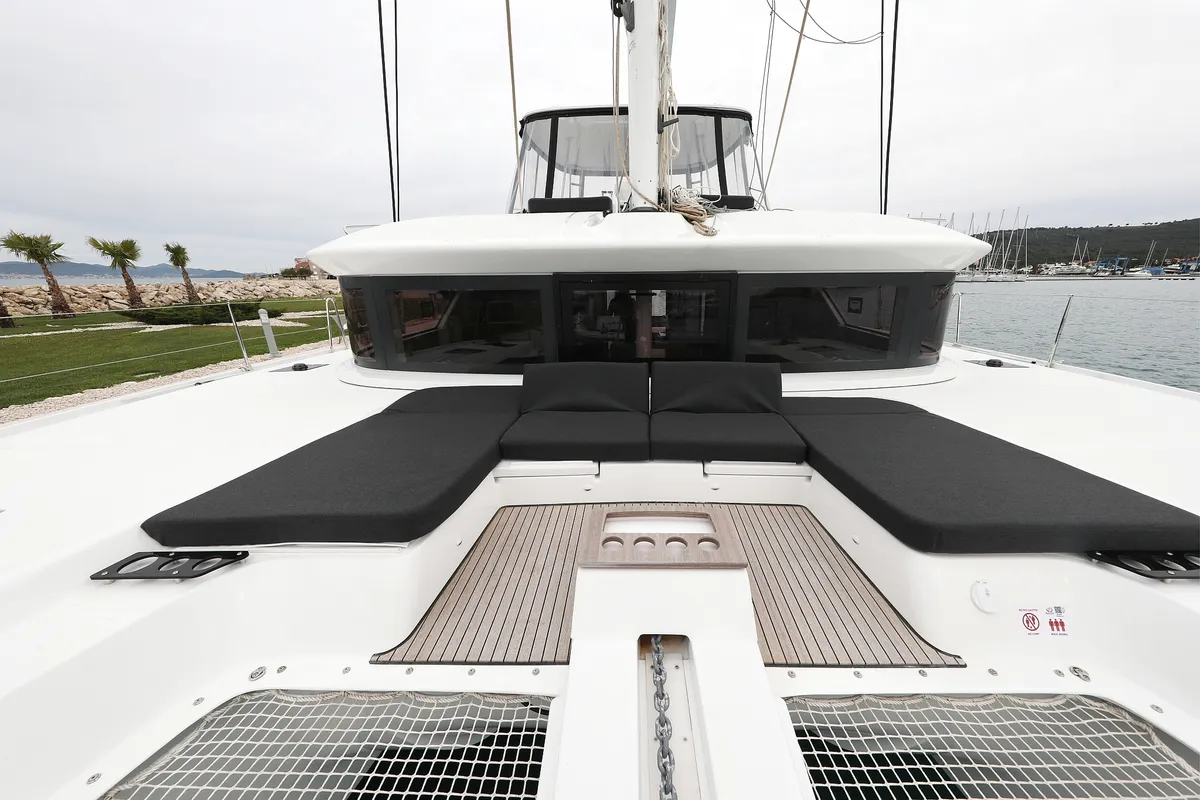 Exterior view of Hattori Hanzō, a Lagoon 51 catamaran at Općina Sukošan, Croatia
