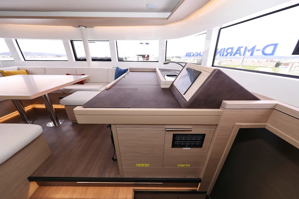 Cockpit of Hattori Hanzō, a Lagoon 51 catamaran at Općina Sukošan, Croatia