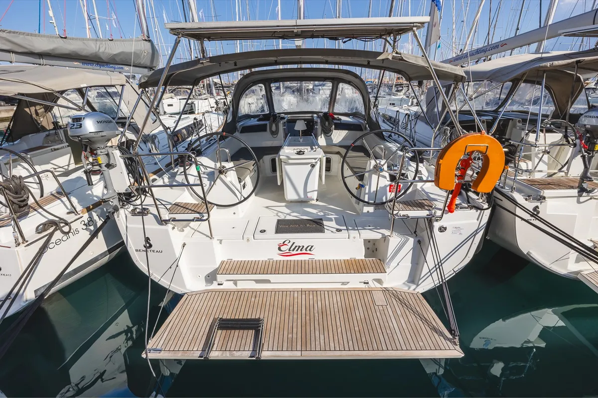 Exterior view of Elma Built 2022, a Beneteau Oceanis 40.1 sailboat at Municipal Unit of Lefkada, Greece
