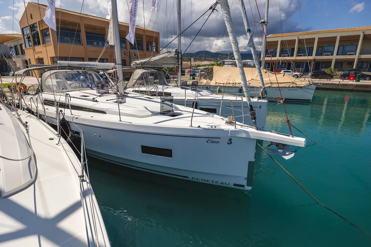 Exterior view of Elma Built 2022, a Beneteau Oceanis 40.1 sailboat at Municipal Unit of Lefkada, Greece