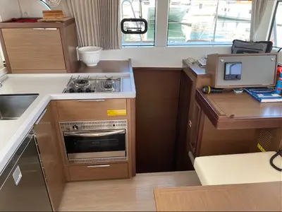 Galley of Lagoon 40, a catamaran at Lefkada, Greece