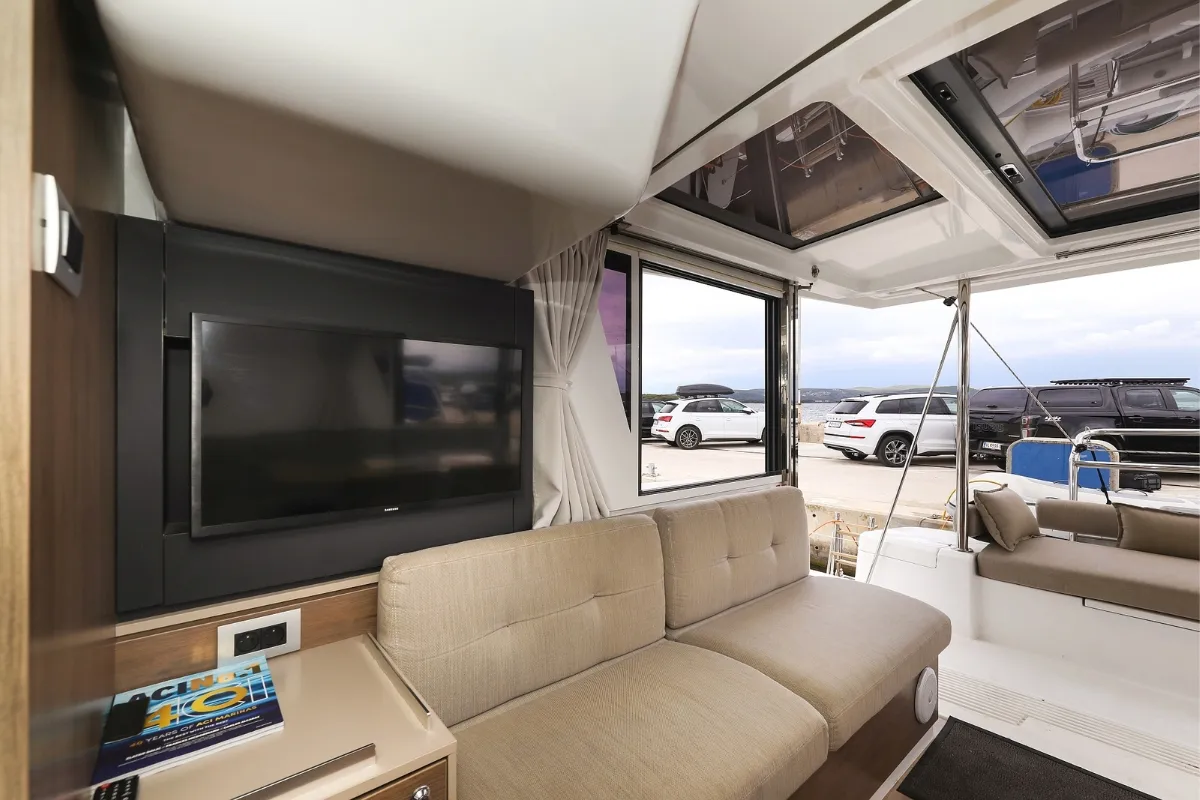 Salon of Holiday Inn, a Bali 4.2 catamaran at Grad Biograd na Moru, Croatia